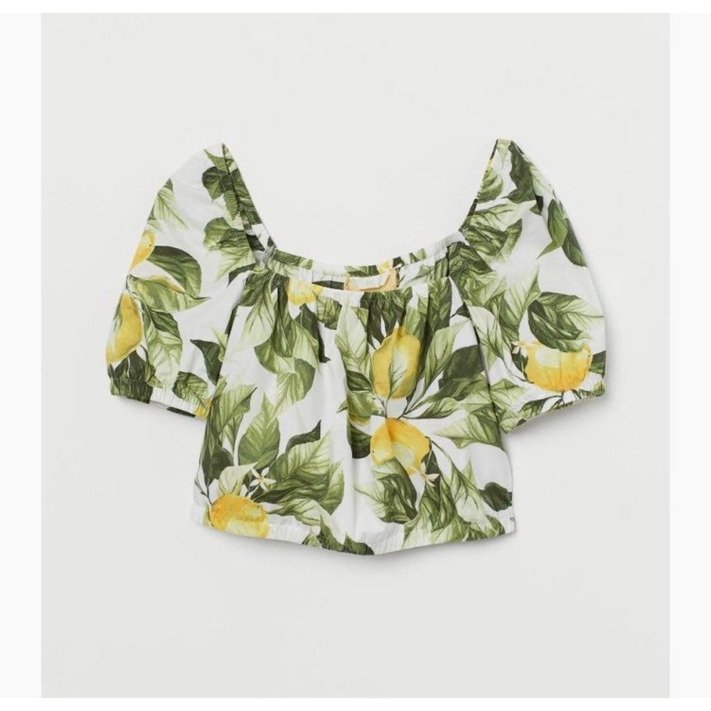 Lemon crop top medium ruffle